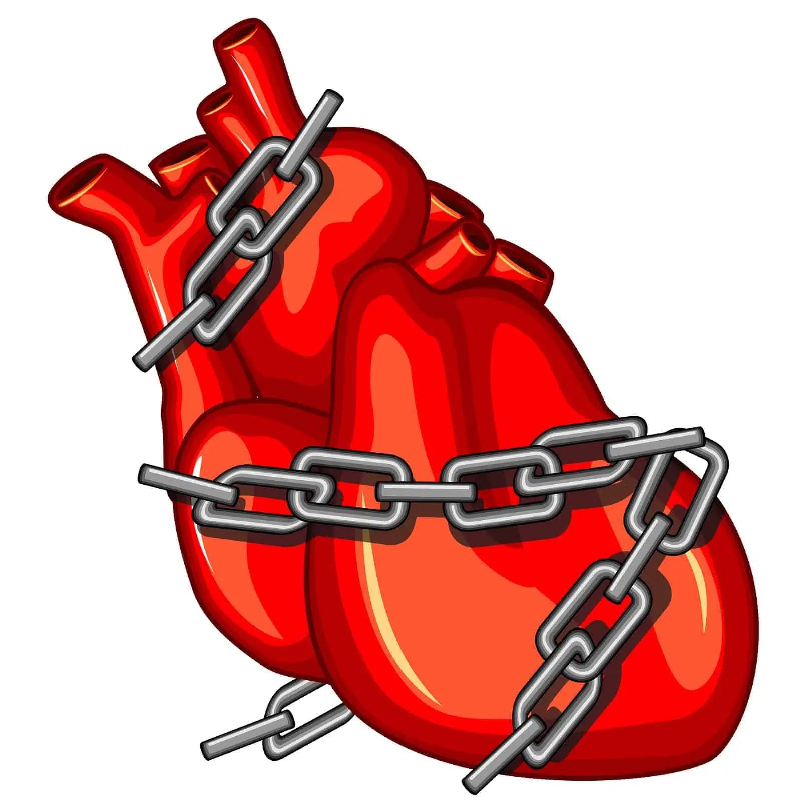 Heart wrapped in chain